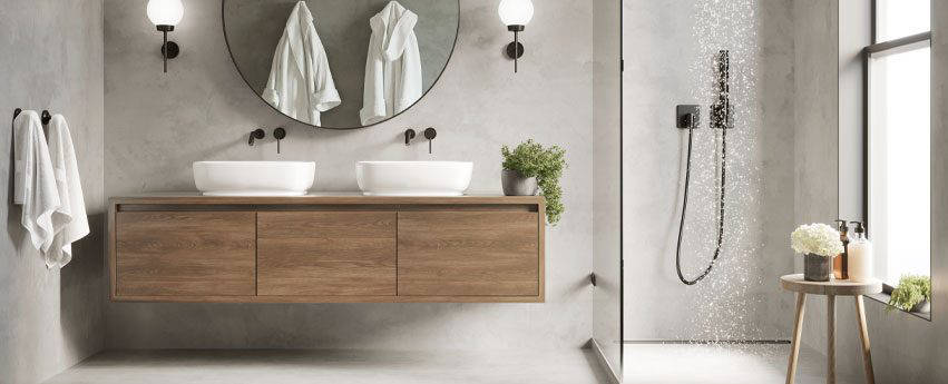 Banyo ve duş alanında mineral kaplama uygulaması